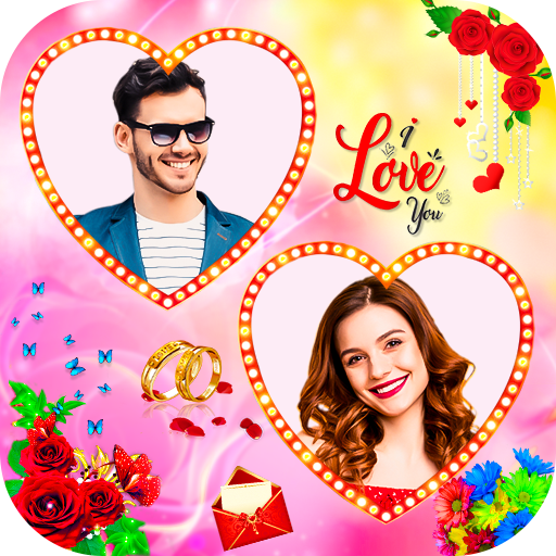 Love Heart Dual Photo Frame