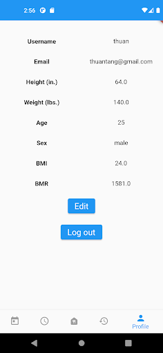 Android application Dieter screenshort