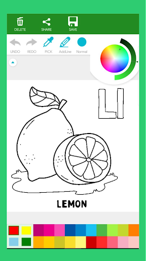 Alphabet Fruits Coloring Book Screen 2