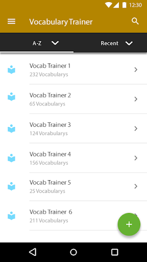 Android application Vocabulary Trainer screenshort