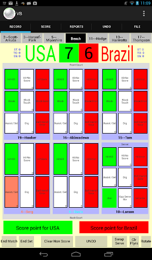 Android application Volleyball Stat! screenshort