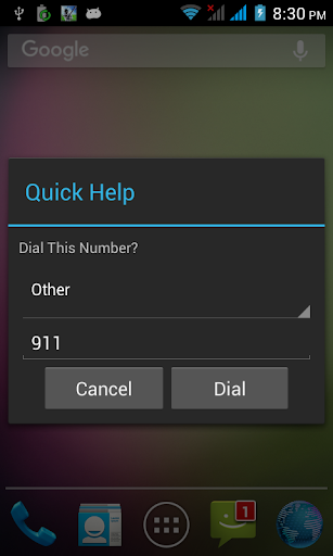 Android application Quick Help screenshort
