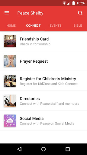 Peace Shelby App Screen 2