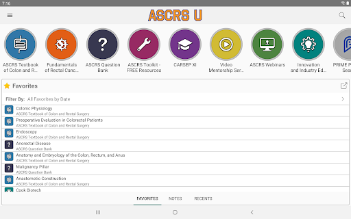 Screenshot of ASCRS U: Colorectal Surgery
