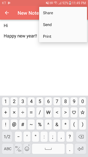 Notepad, Memo Screen 3