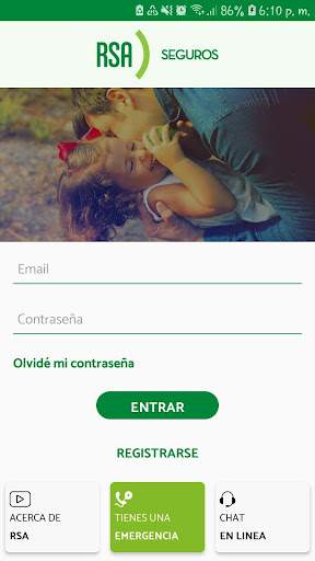 Android application RSA Clientes screenshort