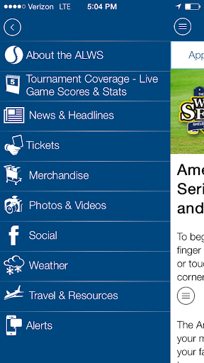 Android application American Legion World Series screenshort