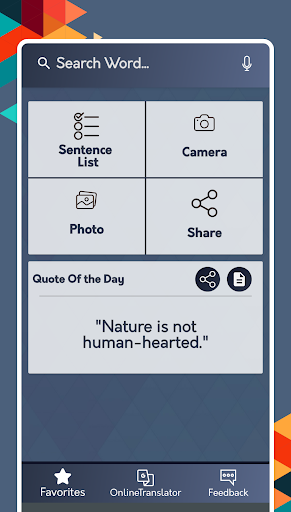 Android application English To Turkish Dictionary screenshort