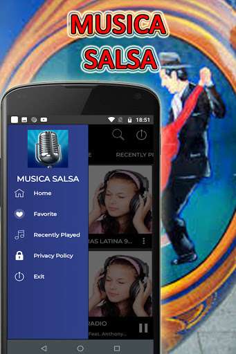 Android application romantic salsa music screenshort