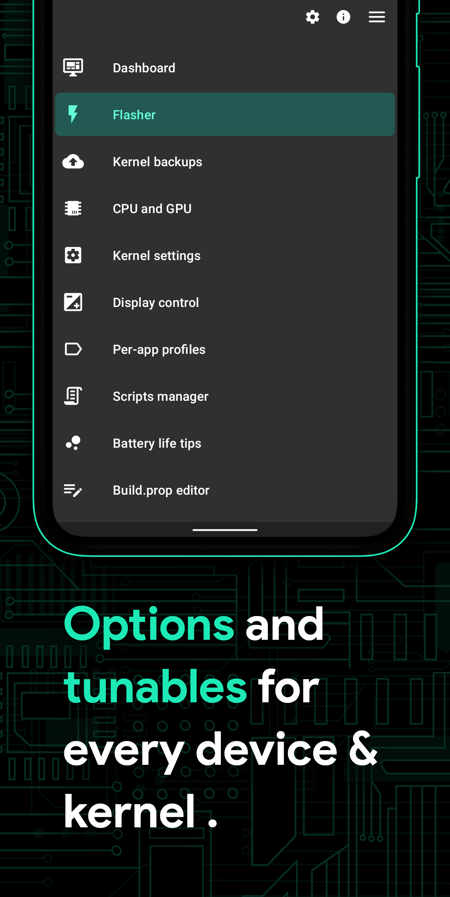 Android application Franco Kernel Manager screenshort