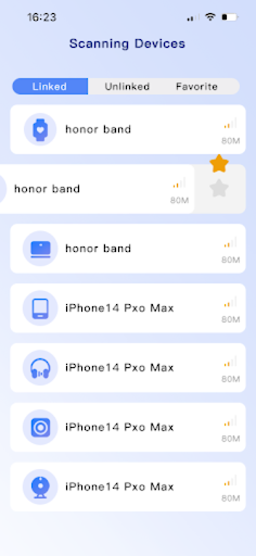 Bluetooth BLE Device Finder Screen 3