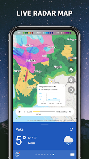 تطبيق خريطة رادار الطقس الحية برو1
