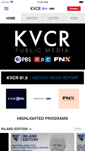 KVCR Public Media App Screen 2