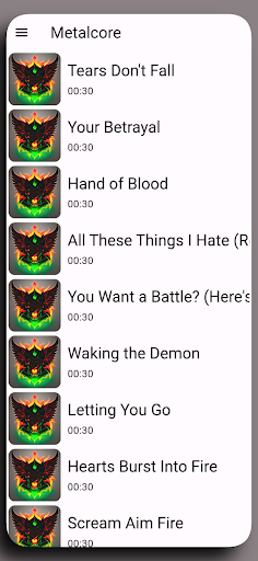 Metalcore Music Ringtones App Screen 3