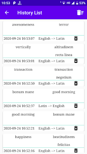 English To Latin Translator Screen 2