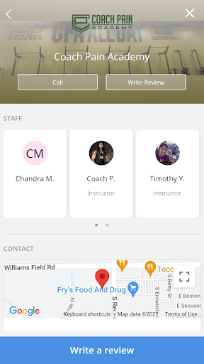 Android application Coach Pain Academy screenshort