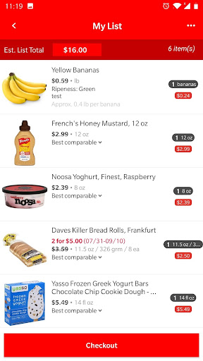 Android application My Vista Foods screenshort