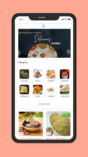 Android application Periyandavar Catering screenshort