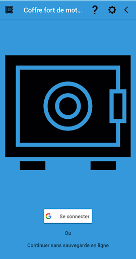 Android application Coffre fort de mots de passe screenshort