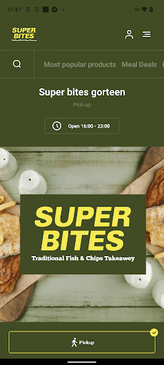 Android application Superbites Take away screenshort