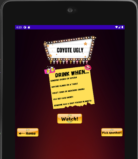 Movie Drinking Game - Chick Fl