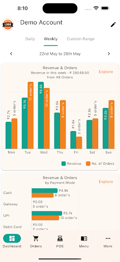 Android application Octap.in POS & Digital Menus screenshort