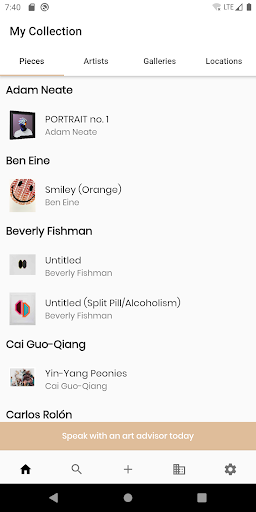 Android application ArtCollection screenshort