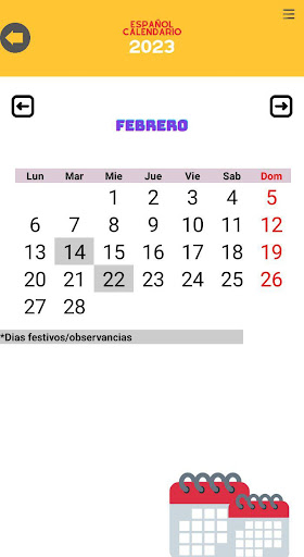 Calendario Español 2023