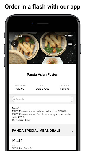 Android application Panda Asian Fusion screenshort