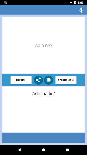 Android application Turkish-Azerbaijani Translator screenshort