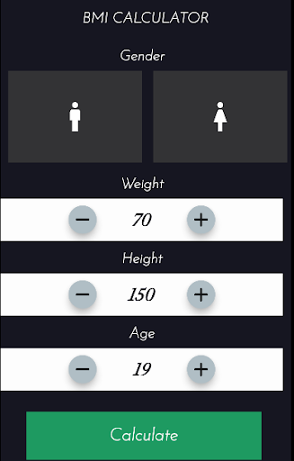 BMI Calculator Screen 2