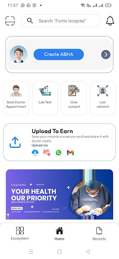 Android application Aarogya ID screenshort