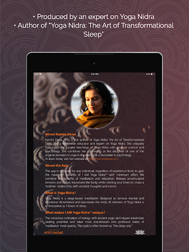 Screenshot of IAM Yoga Nidra™