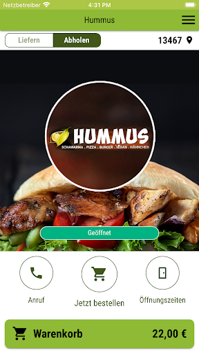 Android application Humus & Chicken screenshort