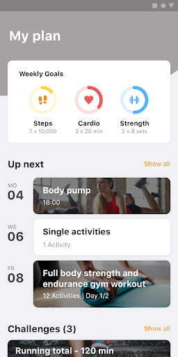 Android application Active point men screenshort