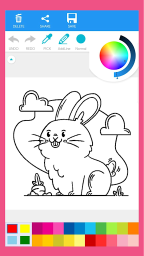 Kawaii Bunny Coloring Book Screen 2