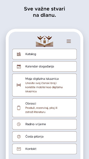 Android application Knjižnica Mladen Kerstner screenshort
