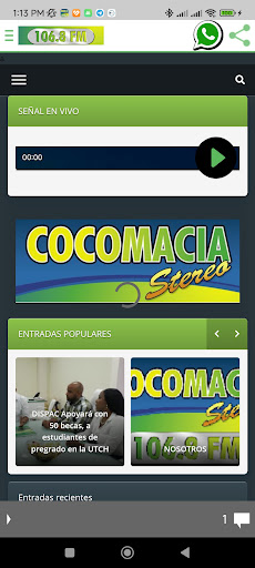 Cocomacia Stereo 106.8 FM Screen 3