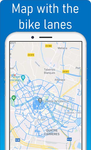 Android application Bicycle lanes Valencia screenshort