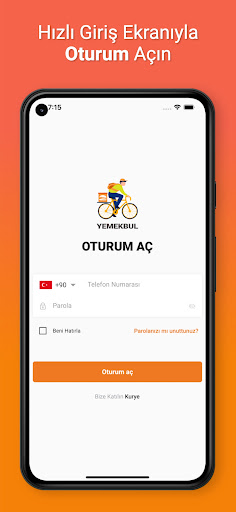 Android application Yemekbul.com: Kurye screenshort