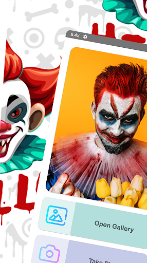 Android application Scary Clown Face Photo Editor screenshort