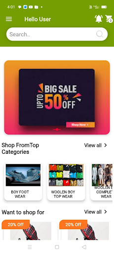 Android application DOTGOL GARMENTS STORE screenshort