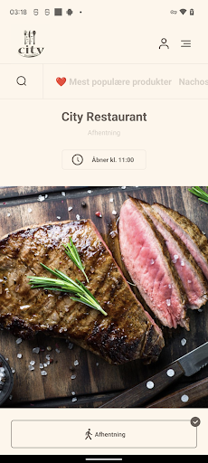 Android application City Restaurant screenshort