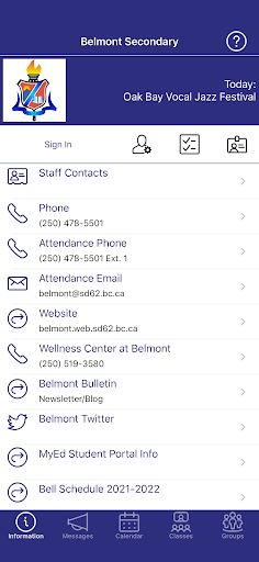 Android application Belmont Secondary screenshort