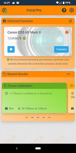Android application FoCal Mobile screenshort