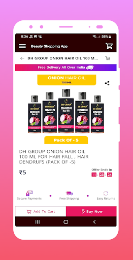 Makeup Online Shopping App Screen 3