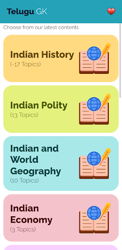 Android application General Studies Telugu screenshort