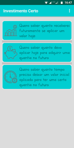 Android application Investimento Certo screenshort
