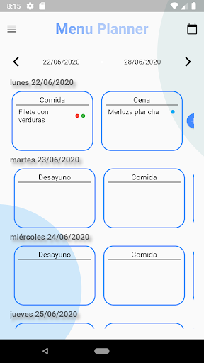 Android application Menu Planner screenshort