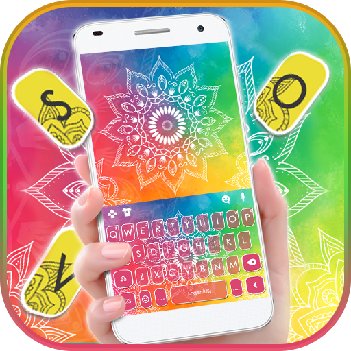 Colorful Henna Flower Keyboard logo